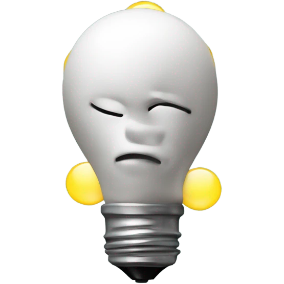 Create an emoji of a person deep in thought, with a pondering expression, as if working on an idea. Small light bulbs float around the head, symbolizing brainstorming and the emergence of creative thoughts. emoji