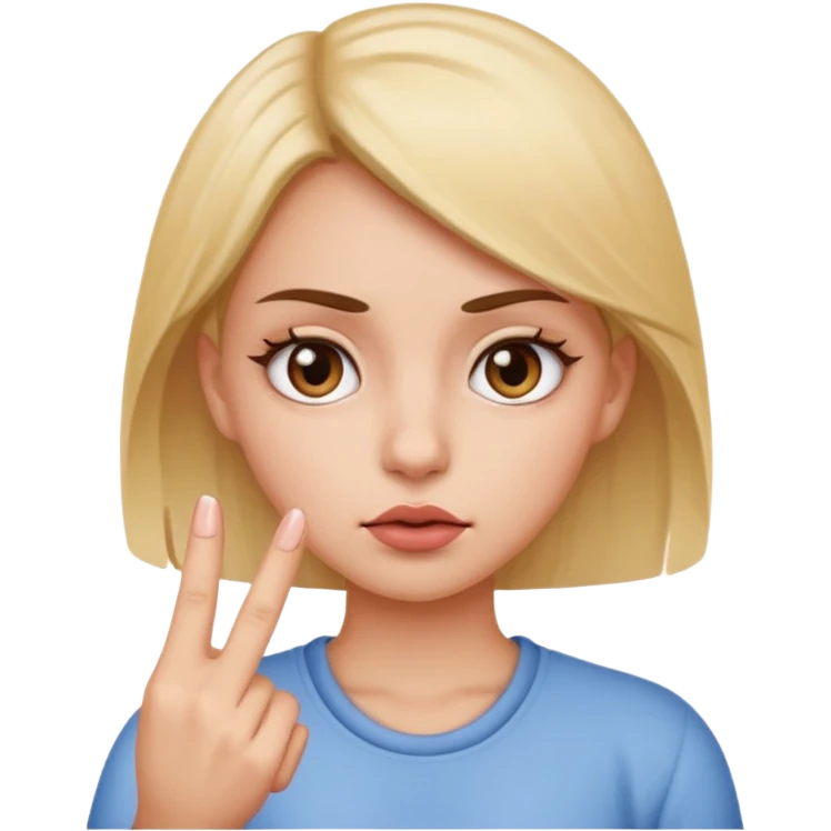 a girl rolling her eyes with the middle finger up emoji