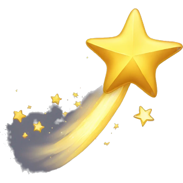 Golden shooting star emoji