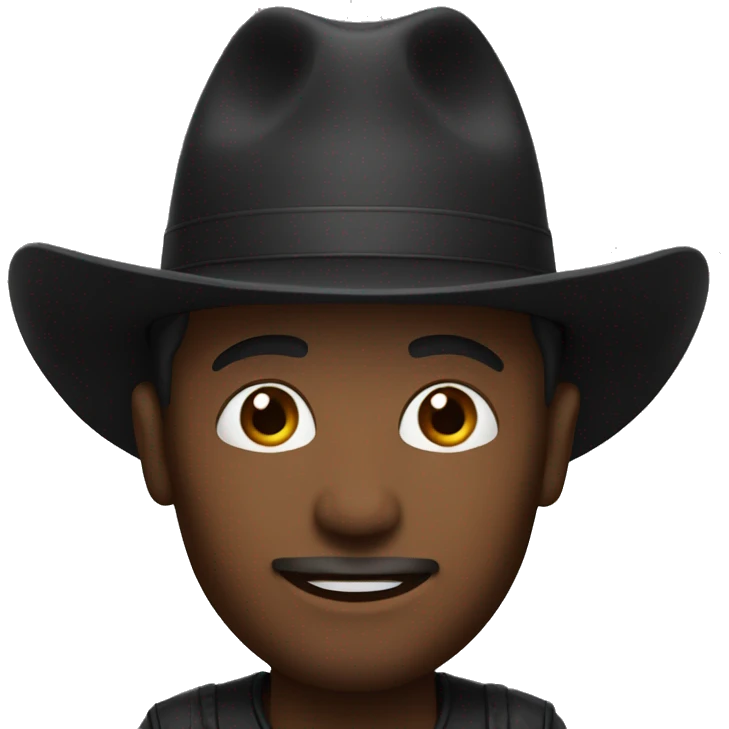 memoji hombre negro sombrero emoji