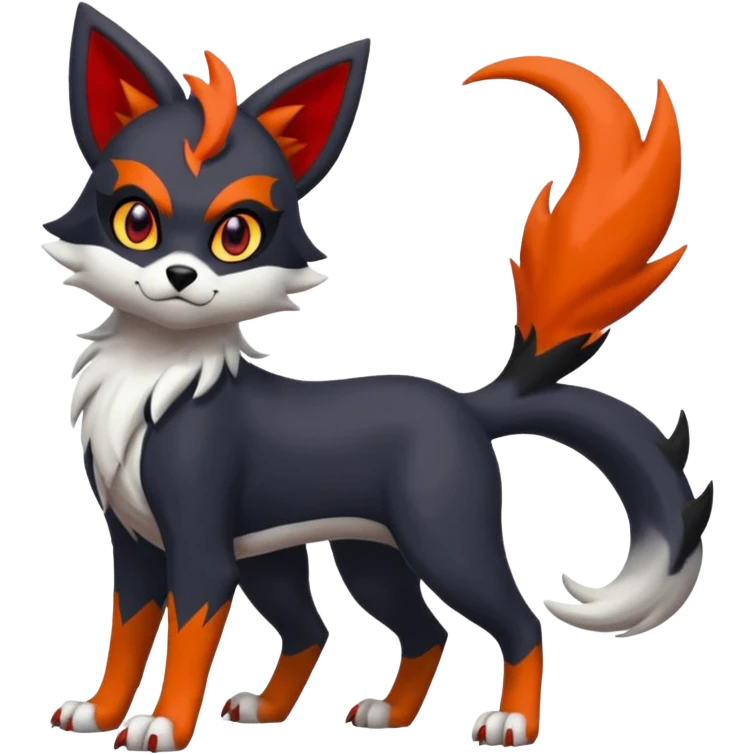 Delcatty-Litten-Houndour-Zorua-Absol-Sprigatito-fusion, full body emoji
