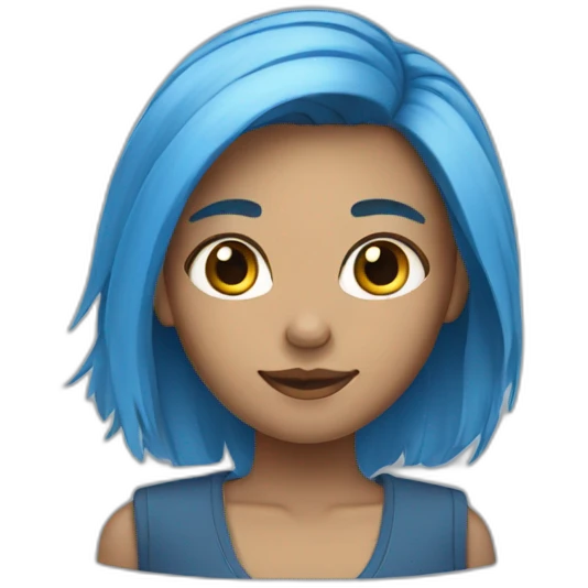 Girl with blue eay and dark blond hear emoji