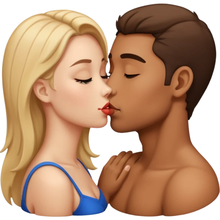 Two people intensely kissing  emoji
