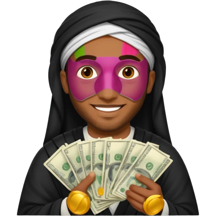 Un árabe  negro con mucha plata  emoji