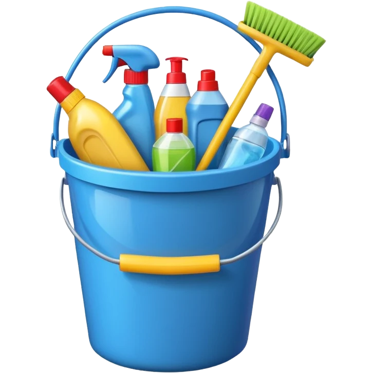bucket with cleaning items emoji