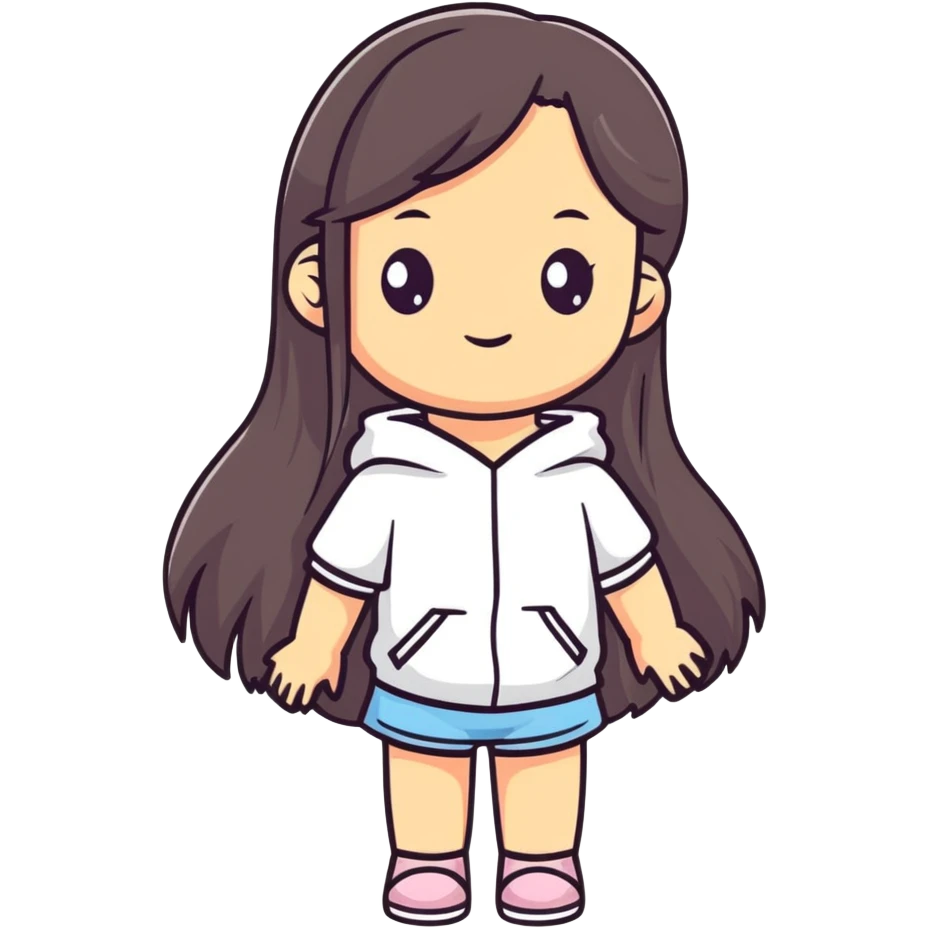 A girl has long hair black emoji