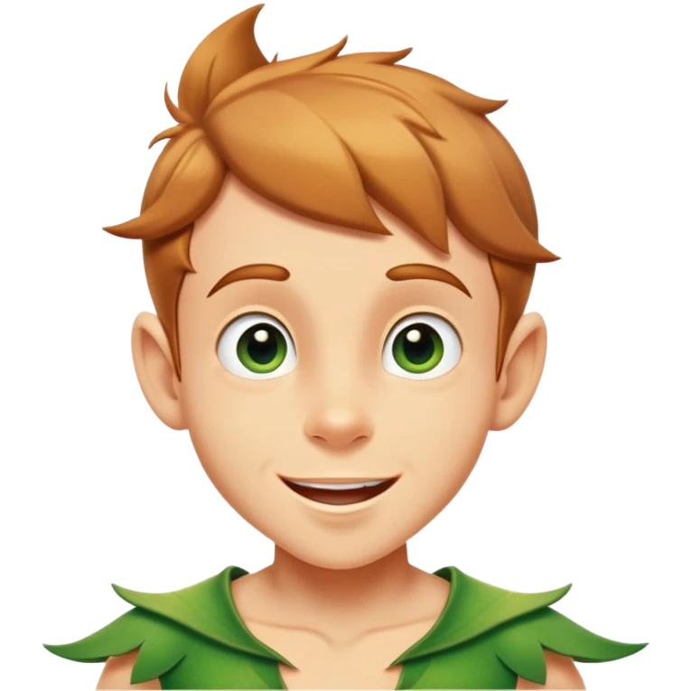 cinematic-realistic-peter-pan-portrait, head tilted dramatically with an exaggeratedly amused expression and sparkling eyes brimming with playful mischief, his iconic outfit rendered in vivid detail with dynamic shadows, soaring through the air.  emoji