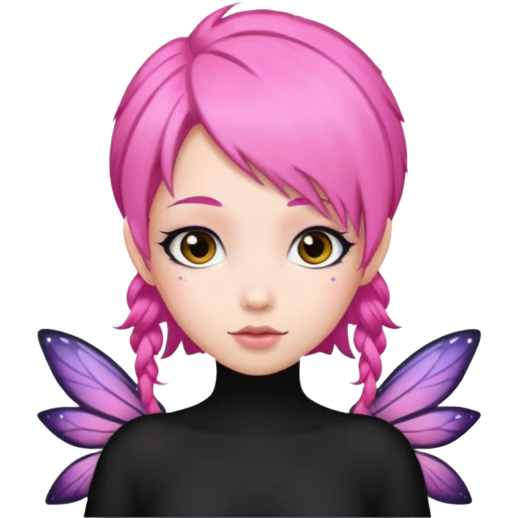 Fairy pink black hair pretty emoji