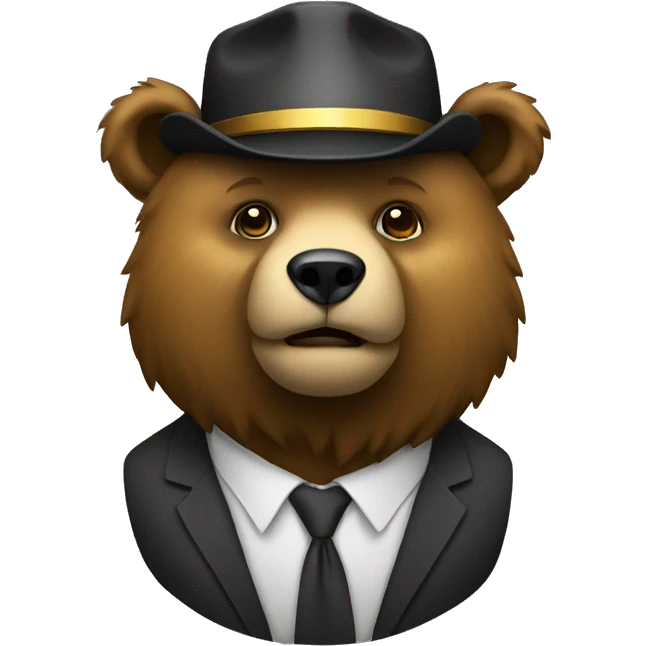 bear in suit with gold mining emoji