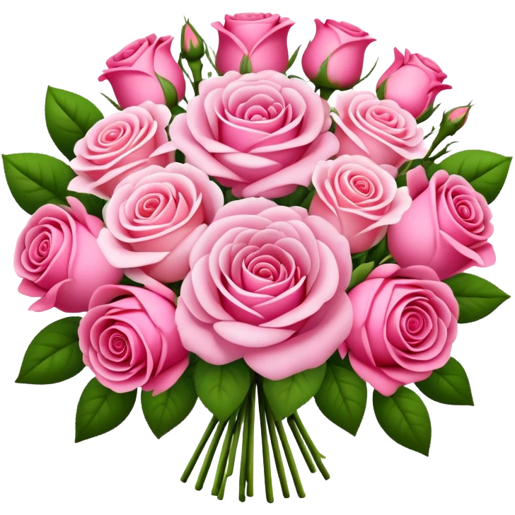 Huge pink flower bouquet with different flowers and pink tones and roses emoji
