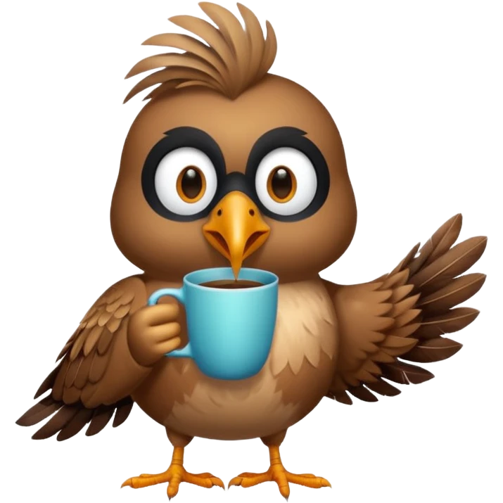 Bird with cup emoji