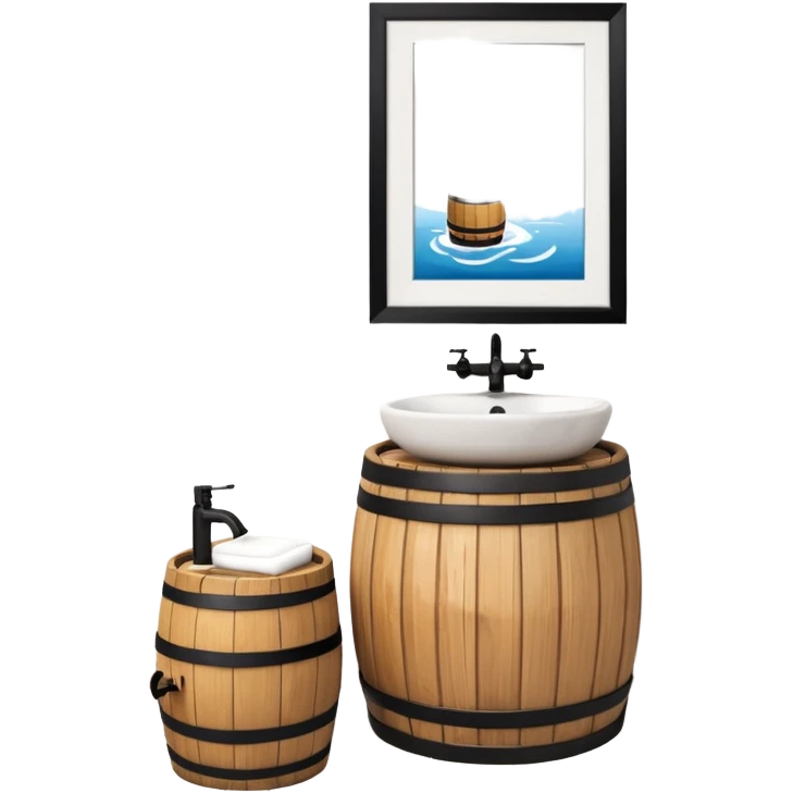 sink on a barrel bathroom emoji