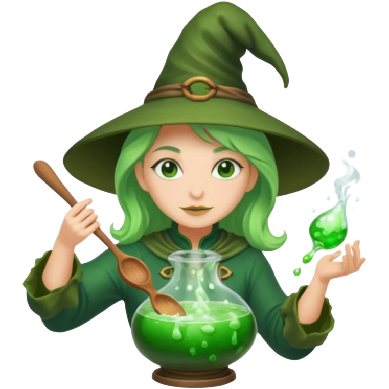 green witch cooking potion emoji