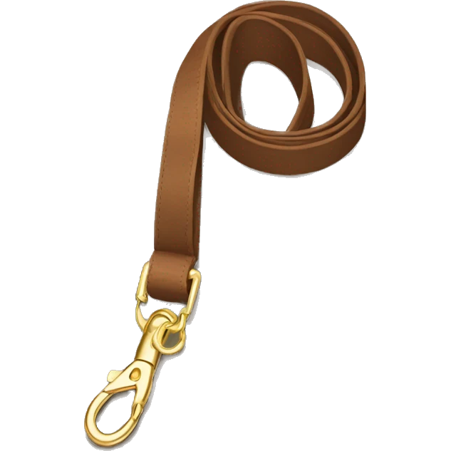 Brown dog leash with golden carabiner emoji
