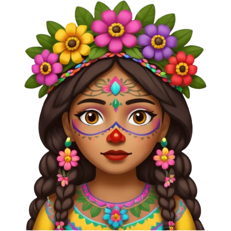 mexican girl with full painted face emoji