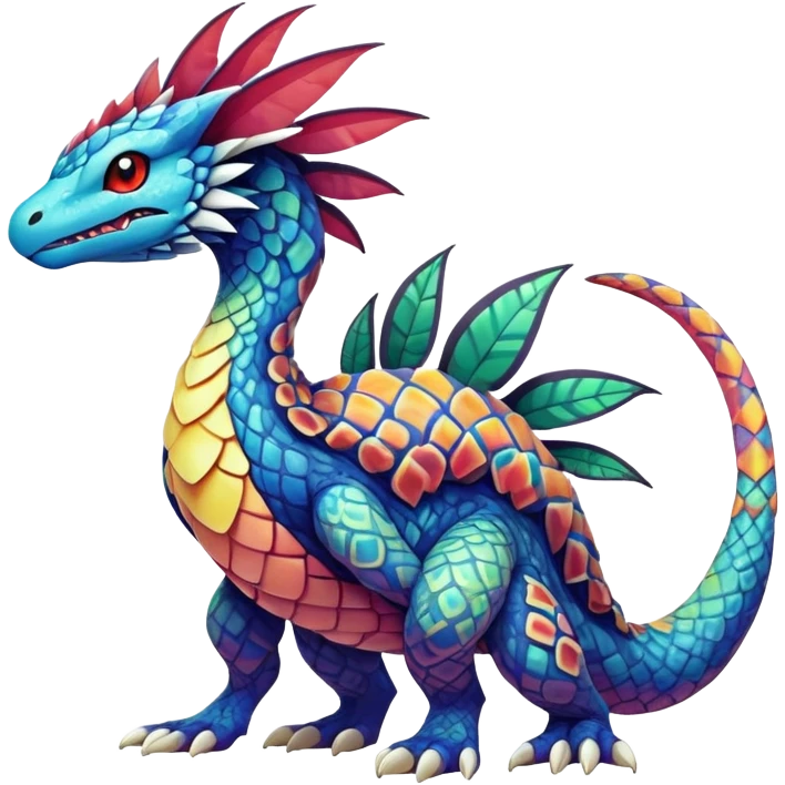 cool exotic fantasy-creature-Fakémon-Pokémon, full body emoji