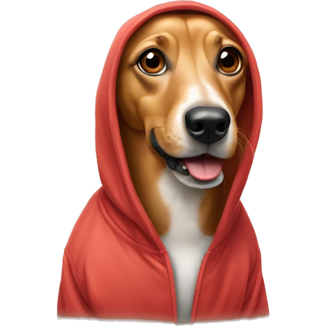Weinerdog wearing a hoddie  emoji