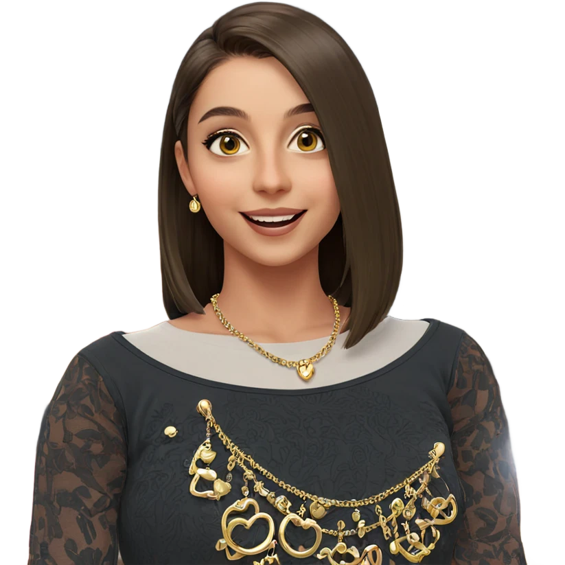 smiling girl with jewelry emoji