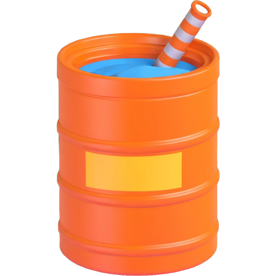 orange road construction barrel emoji
