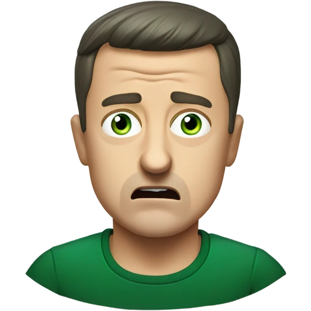 vladimir zelensky angry. dark green t-shirt emoji