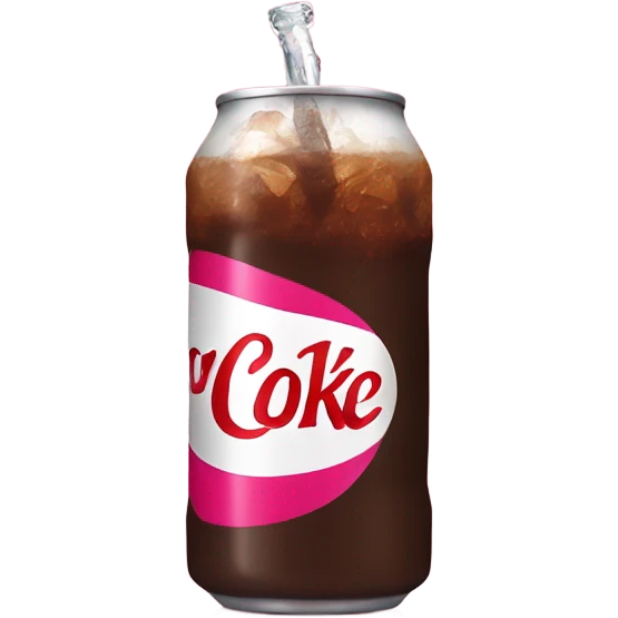 Pink and brown Diet Coke emoji