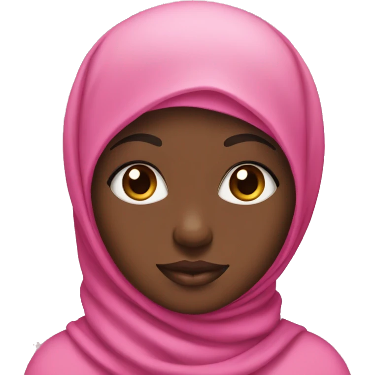 Medium black girl with a pink hijab and long eyelashes emoji