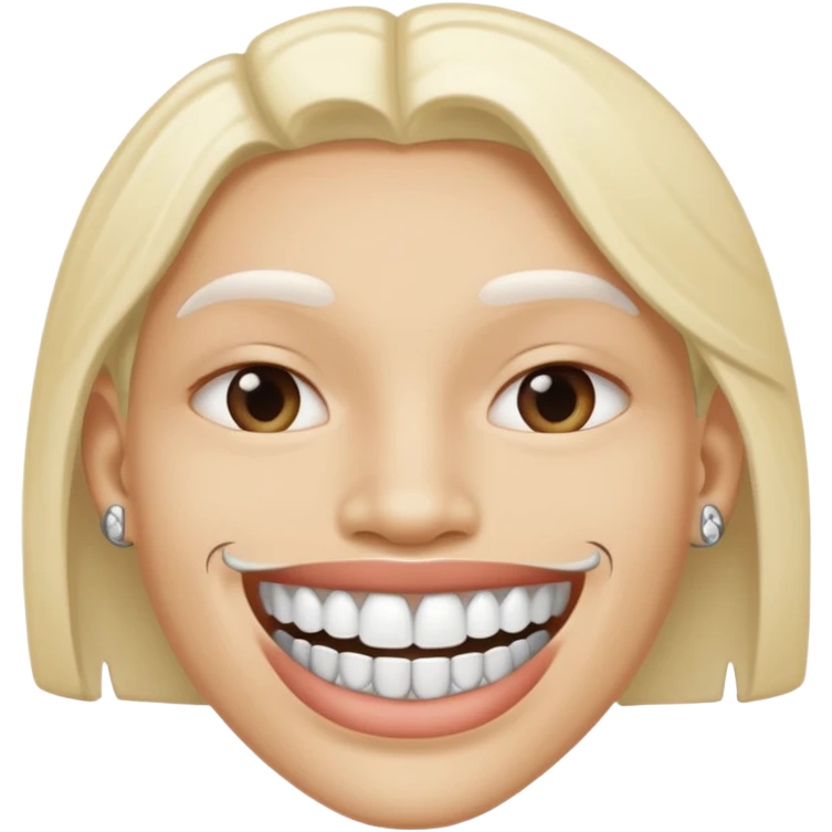 white lips silver grillz emoji