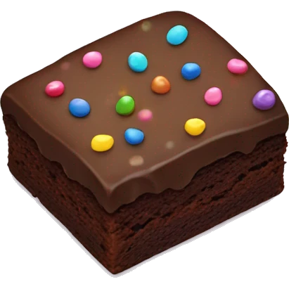 Brownie with rainbow sprinkles emoji
