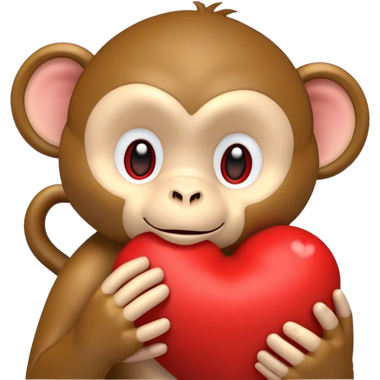 Monkey loving hearts emoji