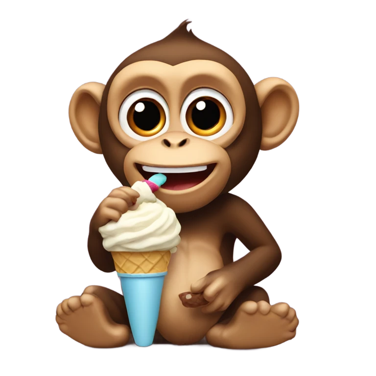 Monkey eating ice cream  emoji