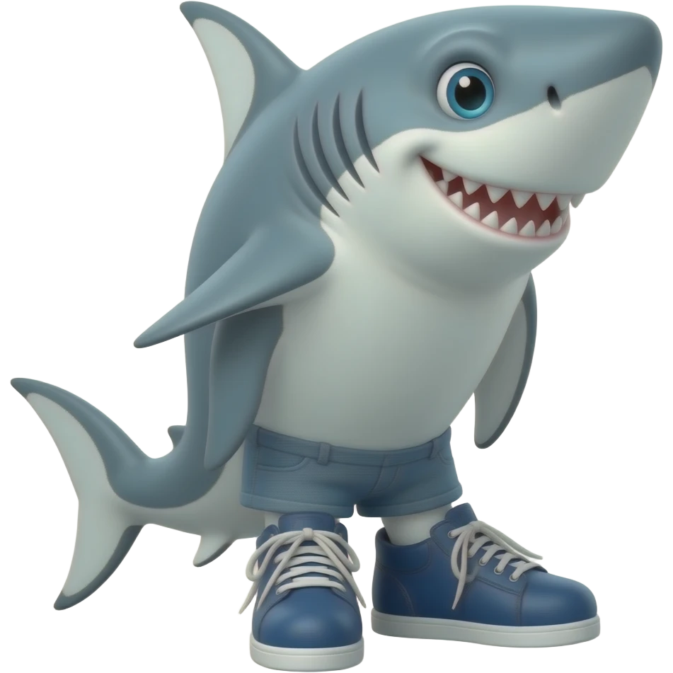 Tiburón con zapatos emoji