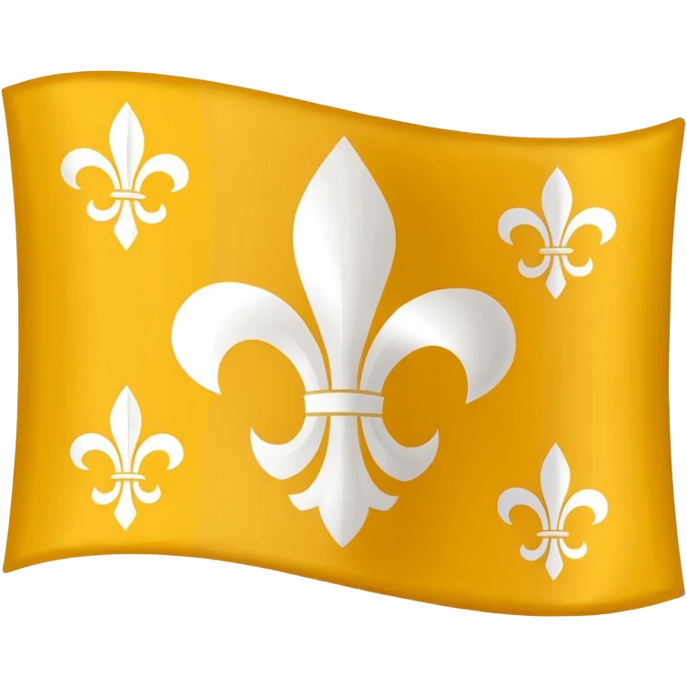 Louisiana Creole flag with a deep blue background, a single gold five-pointed star in the upper left, and three gold fleur-de-lis below it. Flat vector design, clean lines, high contrast, no text, clear at small size. emoji