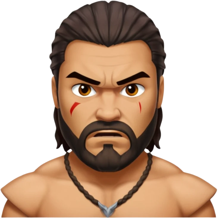 Khal Drogo  angry wihtout crown   from Games of throne character face only front face emoji