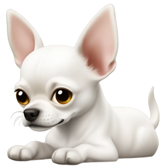 Yo abrazando mi perro chihuahua blanco emoji