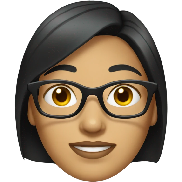 woman with glasses and black hair emoji
