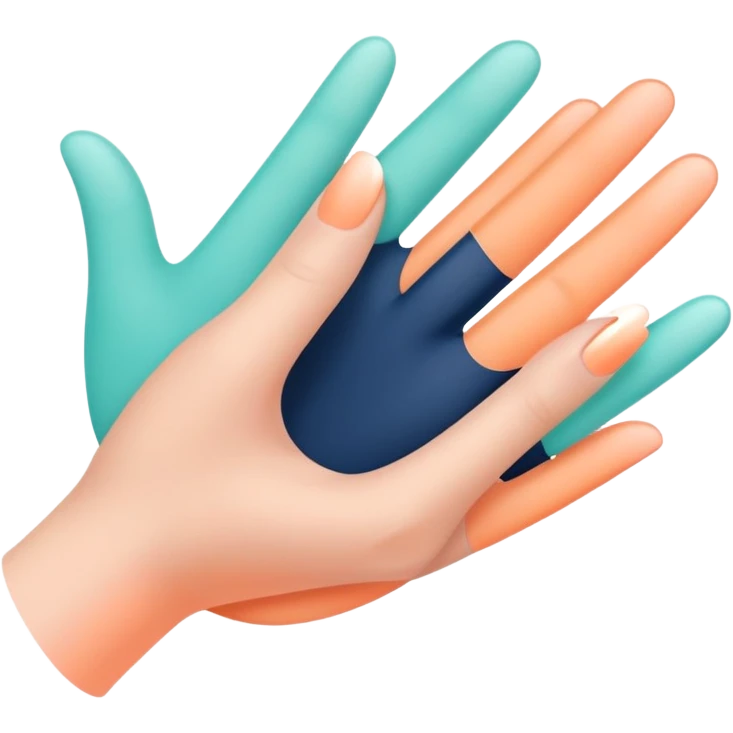 Soft Neutrals → Beige hands + slate blue accents 🌫 Warm Gradient → Peach to mint with gold sparks 🌟 Bold Monochrome → Navy + silver lines 🌌 emoji
