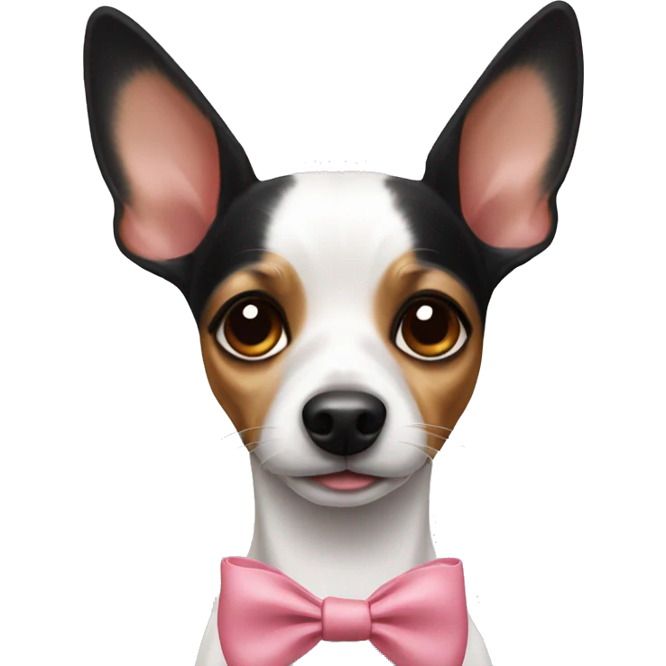 Rat terrier with bows emoji