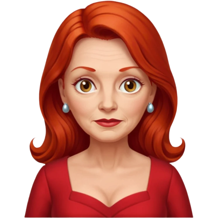 Heavy set older 50's long red hair women hazel eyes emoji