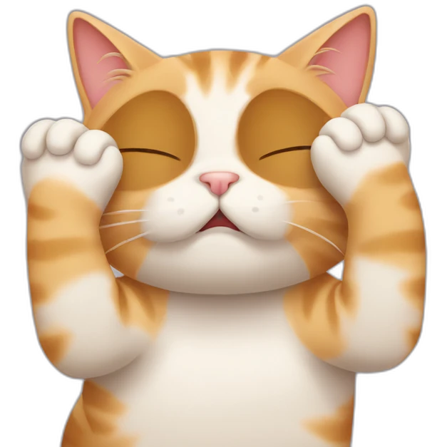 embarrased cat covers eyes with paws emoji