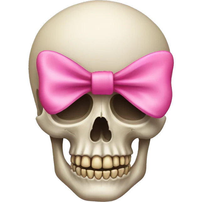 Skull with a pink bow emoji