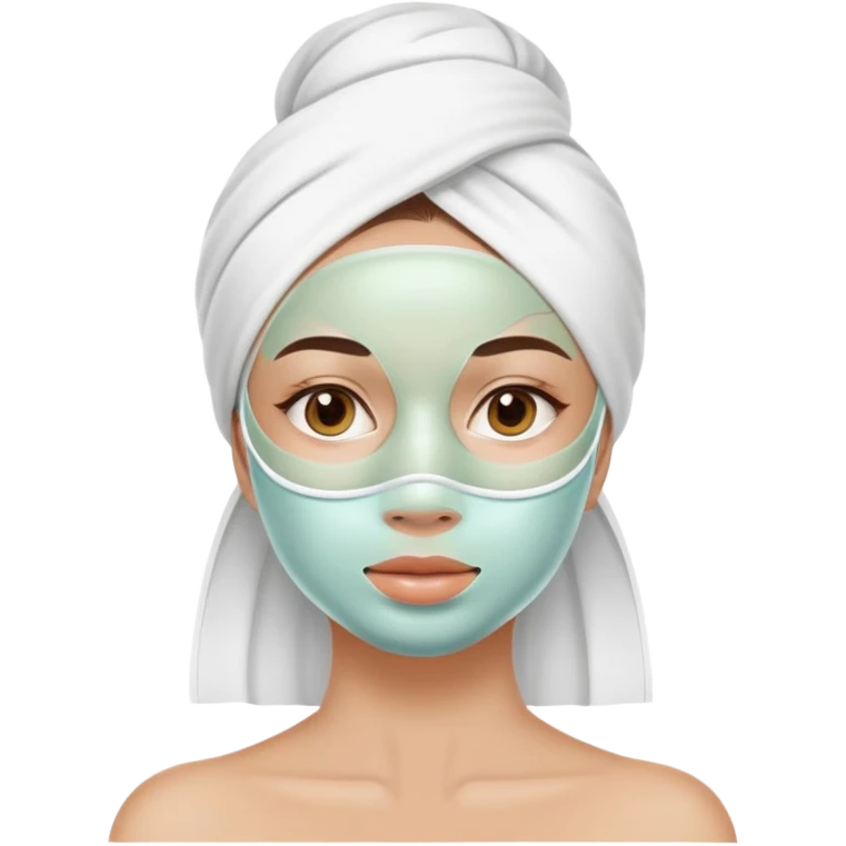 Girl wearing spa mask emoji