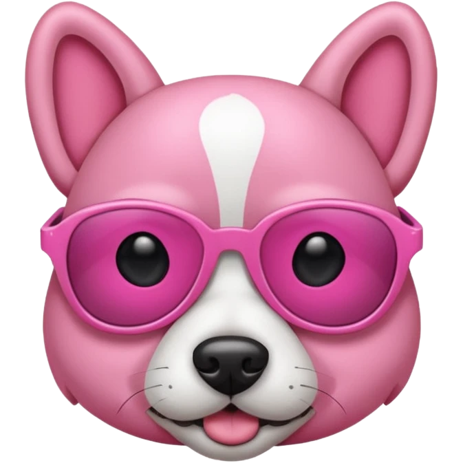 Pink dog wearing sunglasses  emoji