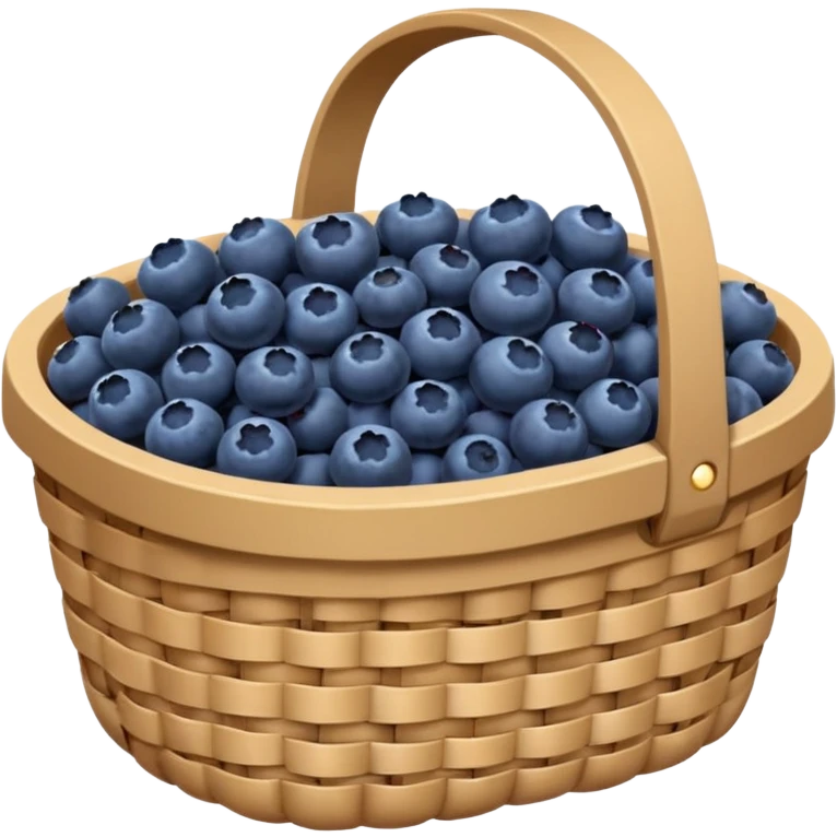 A  beige basket of blueberries  emoji