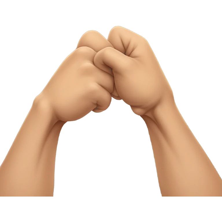 Muscular arm grasping another man’s muscular arm by the hand. emoji