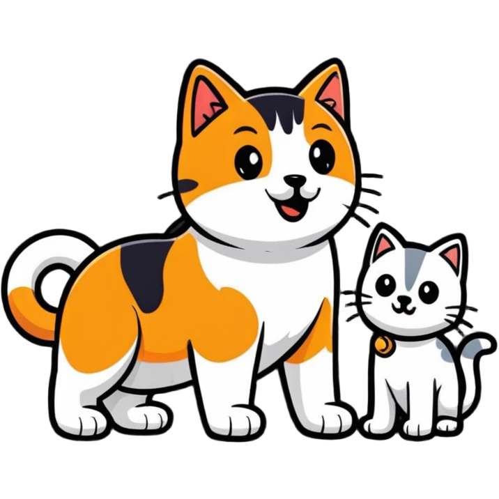 playful cat and dog emoji