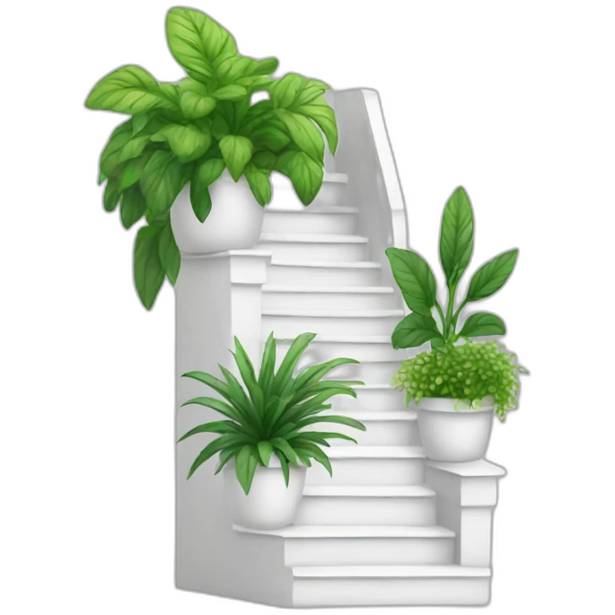 white stairs plants emoji