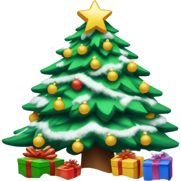 Christmas Tree with Snow and Presents emoji