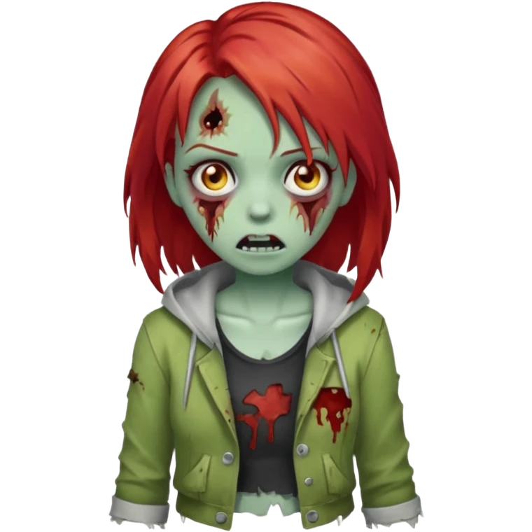 Garota de cabelo vermelho zombie  emoji