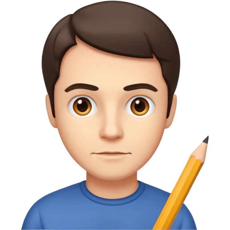 David Firth, holding a pencil, emoji style portrait emoji