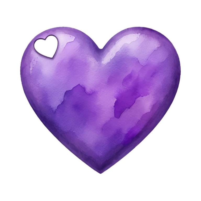 purple heart with watercolor effect emoji